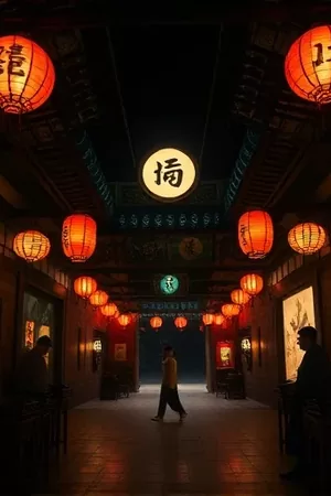 剧集《午夜档案馆》海报：昏黄台灯下堆叠的牛皮纸卷宗