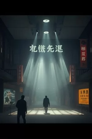青春电影《逆光的夏天》海报：海边栈桥上逆光奔跑的两个身影
